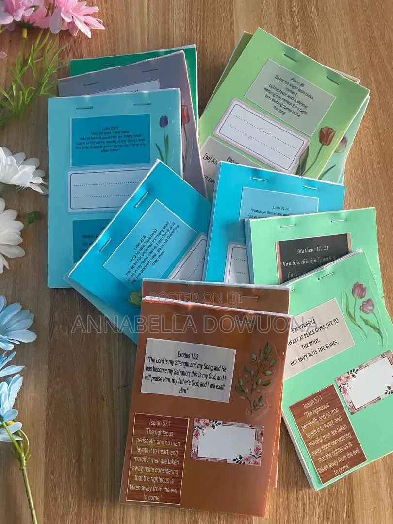 Simple Jotters With Scriptures Printed on the Front and Back