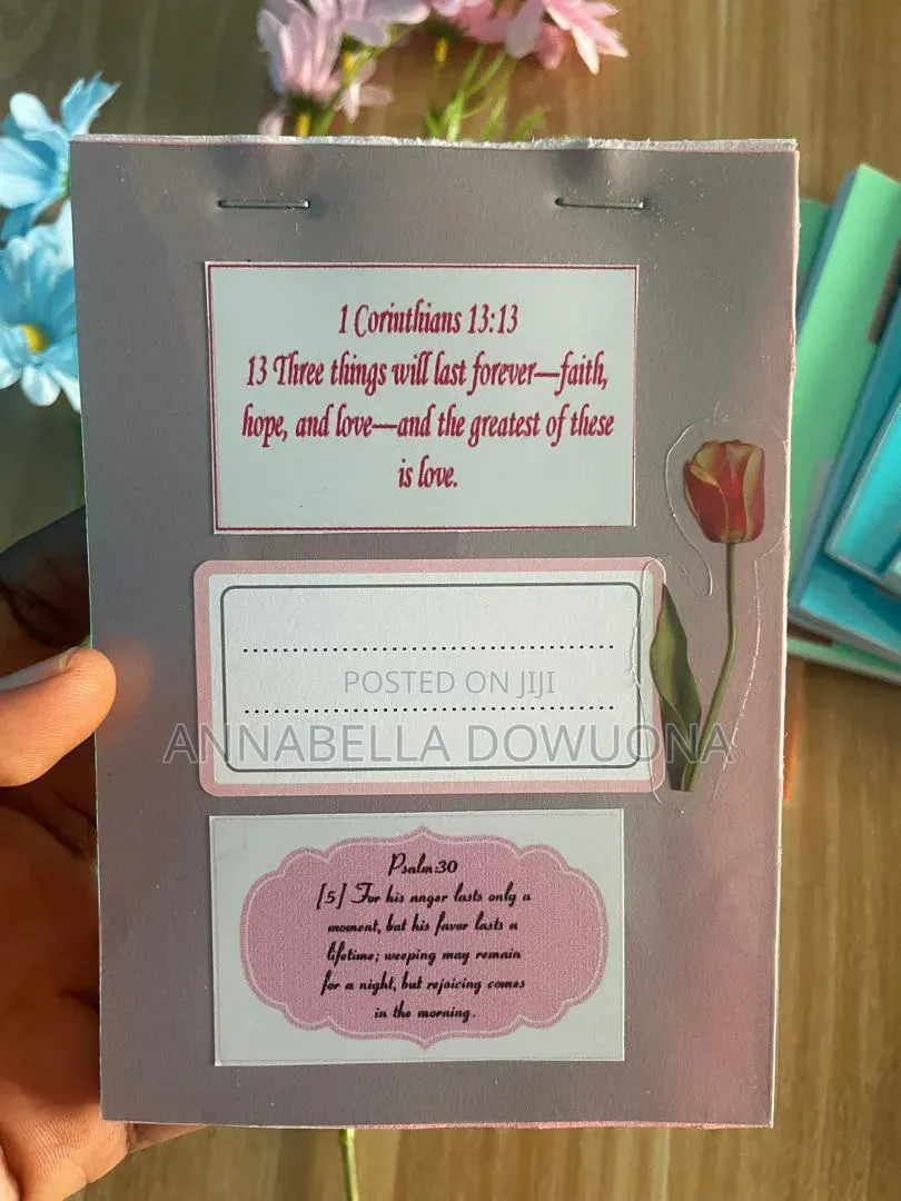 Simple Jotters With Scriptures Printed on the Front and Back