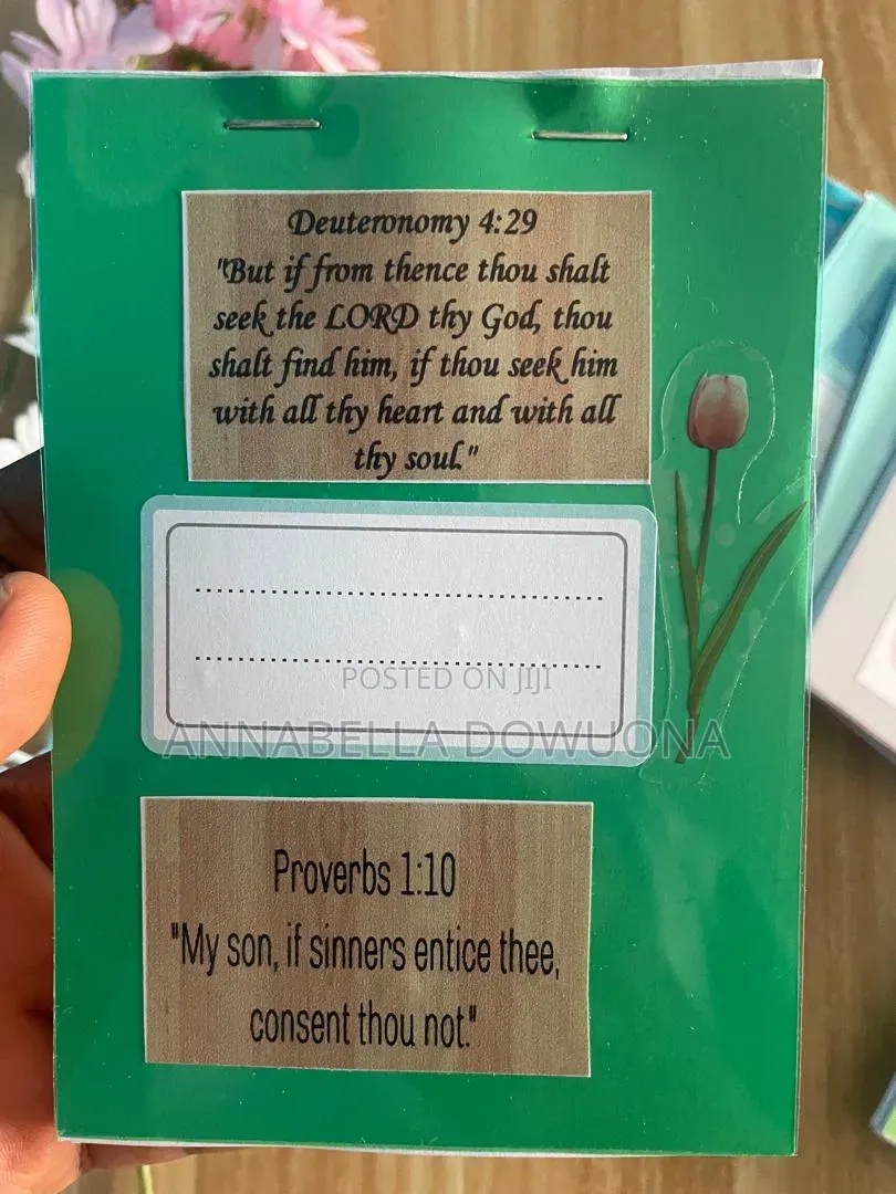 Simple Jotters With Scriptures Printed on the Front and Back