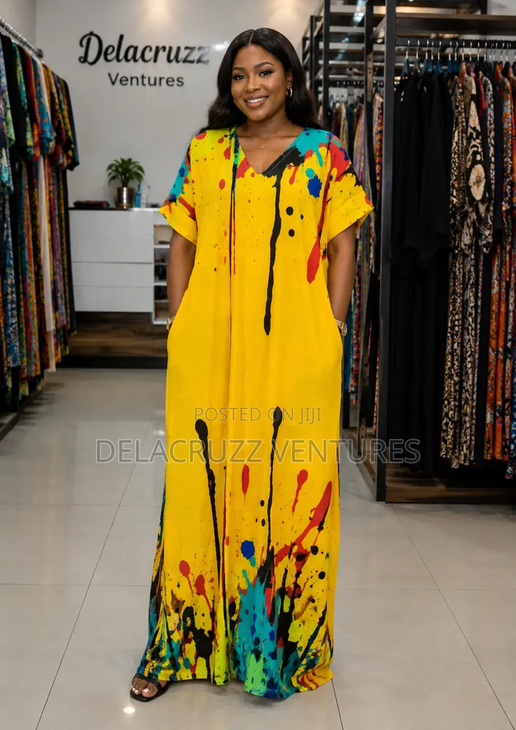 Trendy Colourful Long Bubu Dress