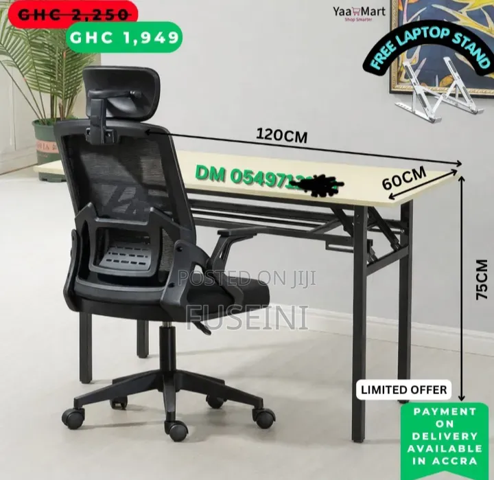 4-in-1 Office Setup – Ergonomic Office Chair + Desk | Brand New