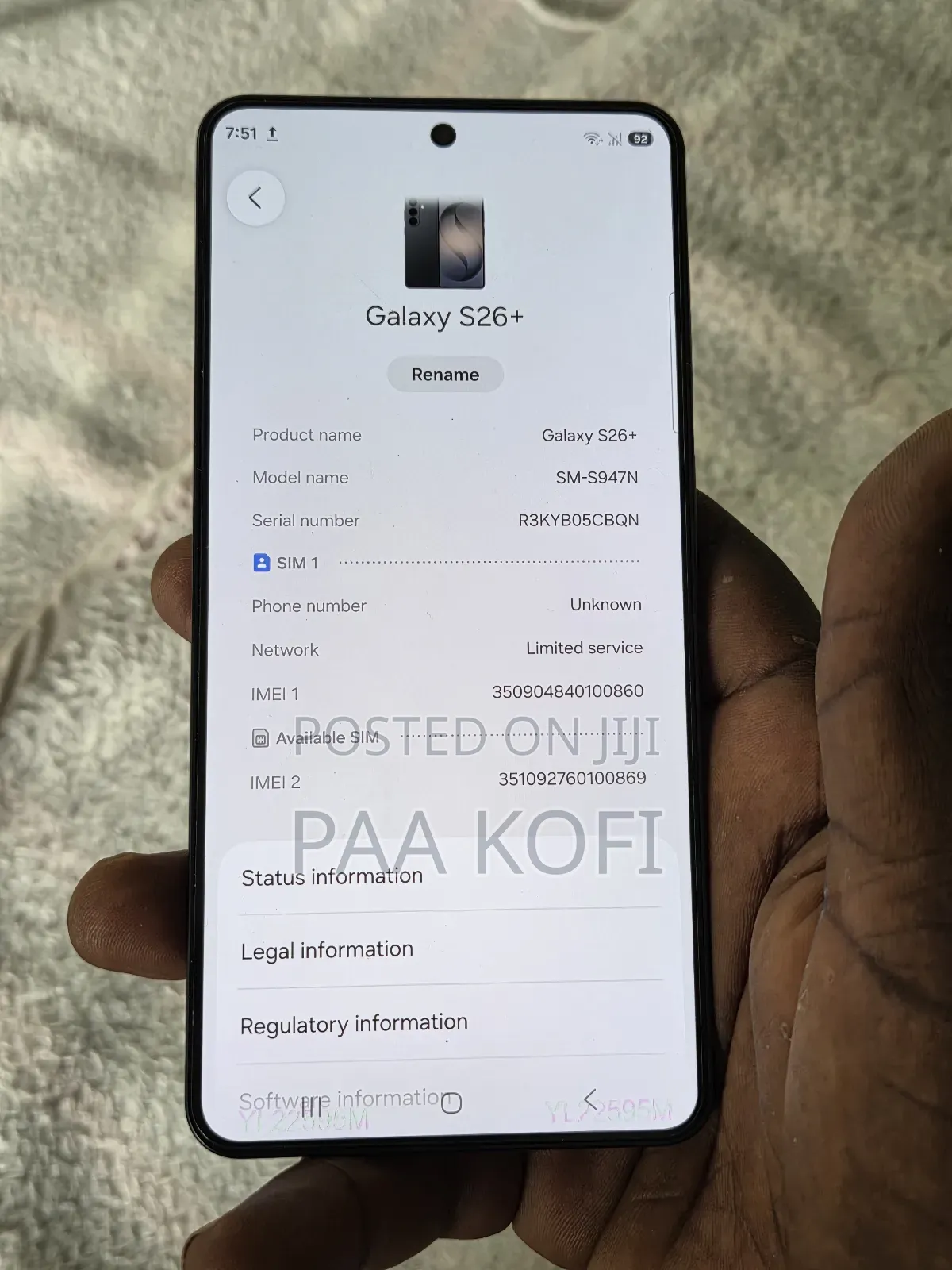New Samsung Galaxy S26+ 256 GB Black