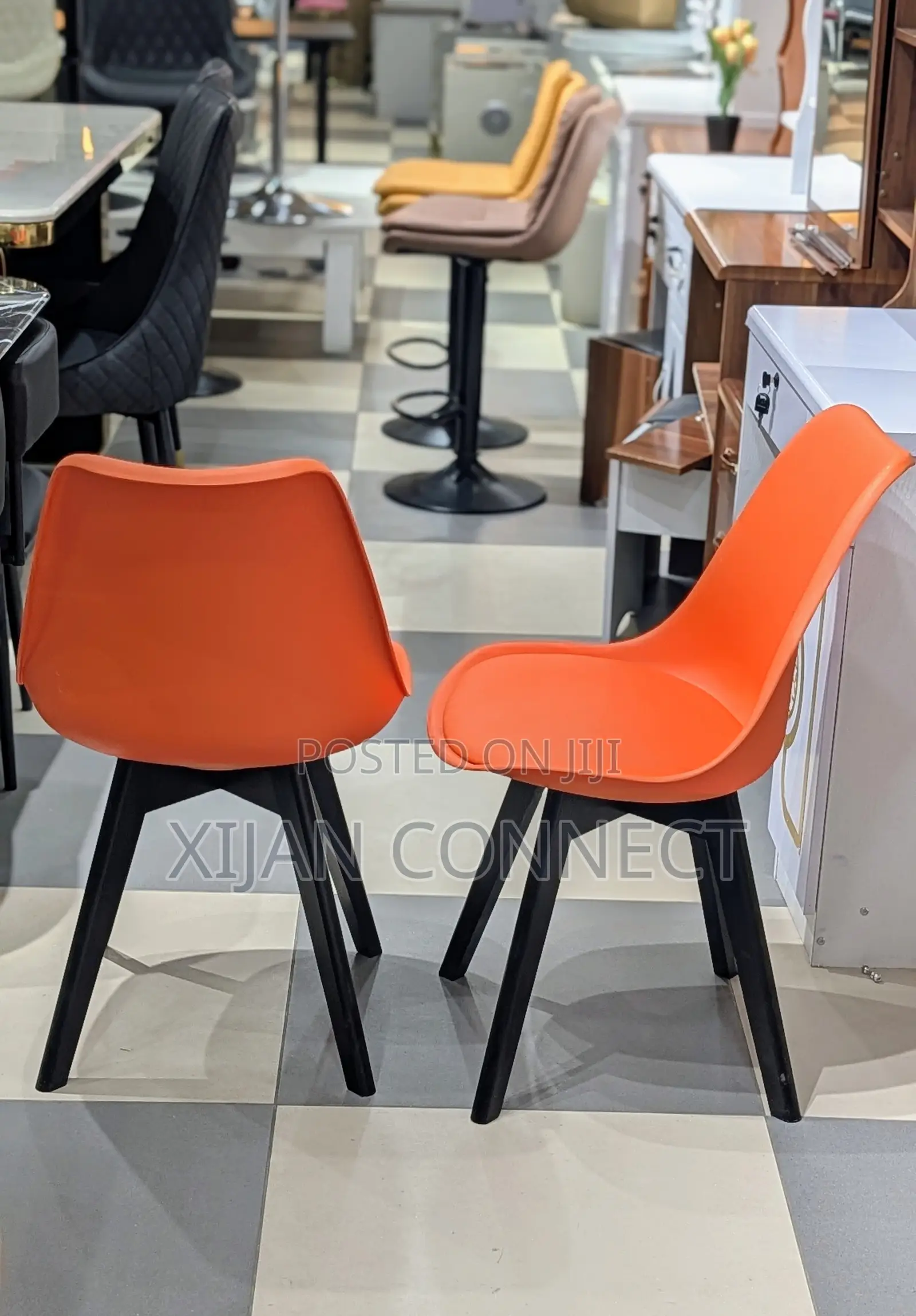 Modern Plastic Dining Chair With Cushion | Home, Office Café Chair