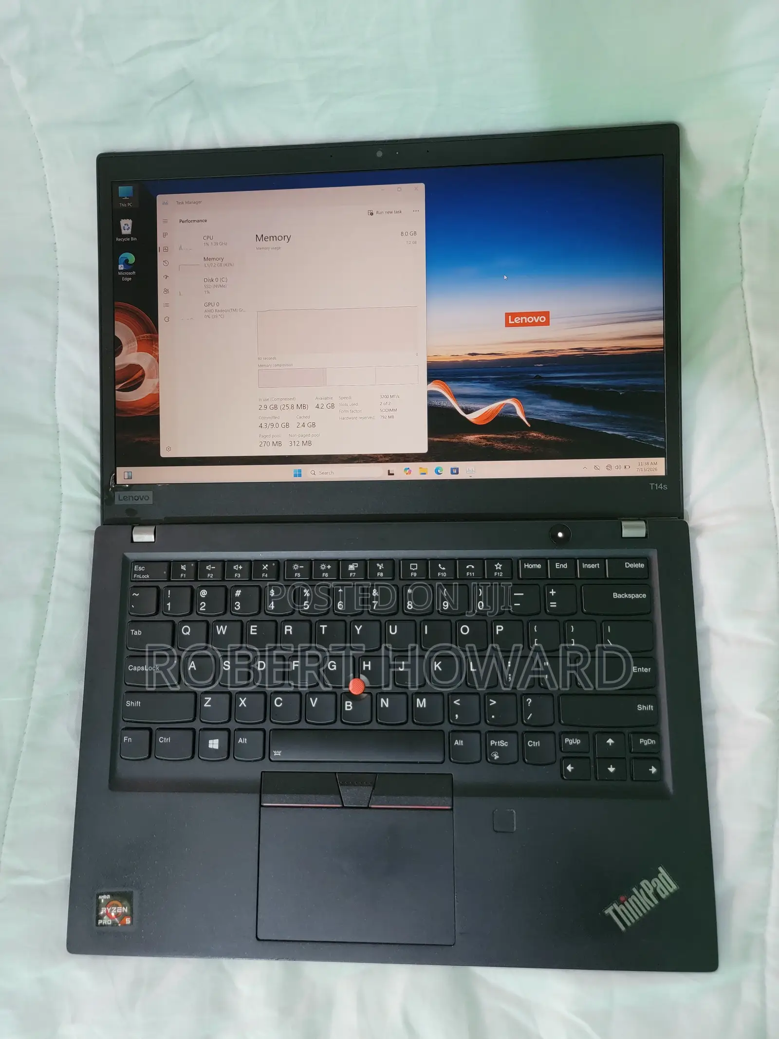 Laptop Lenovo ThinkPad T14s Gen 1 8GB AMD Ryzen 5 SSD 512GB