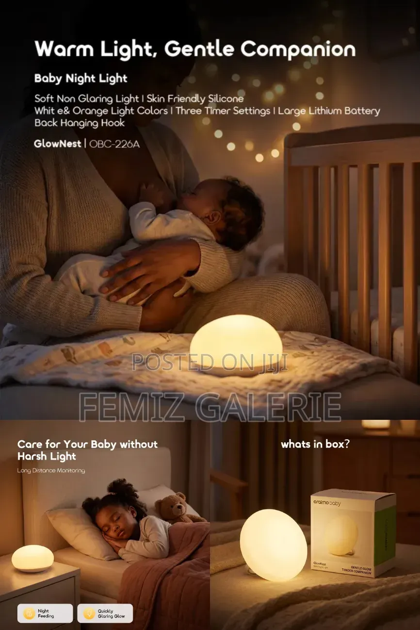 Oraimo GlowNest Skin Friendly Silicone Baby Night Light