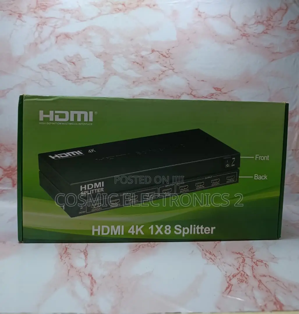 K Ultra HD HDMI 1×8 Splitter With 8 HDMI Outputs for TVs Monitors