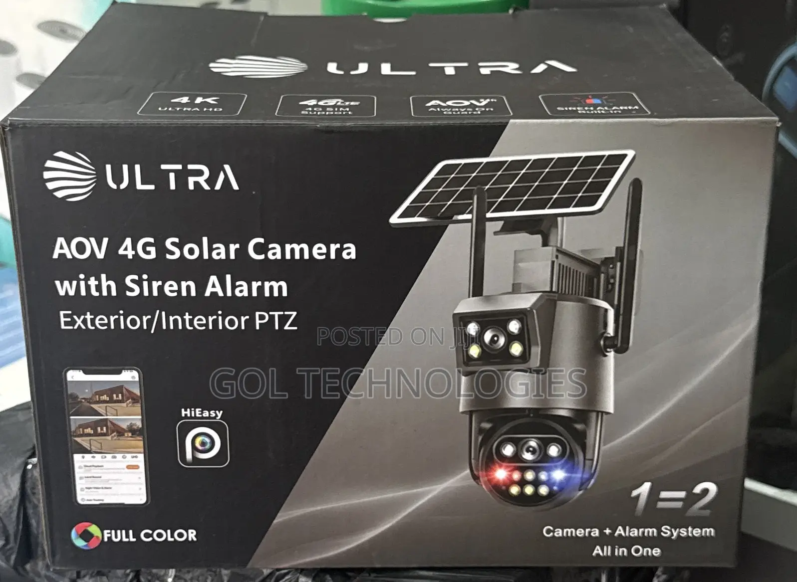 Ultra Aov 4g Solar Camera With Siren Alarm Exterior/Interior PTZ S12