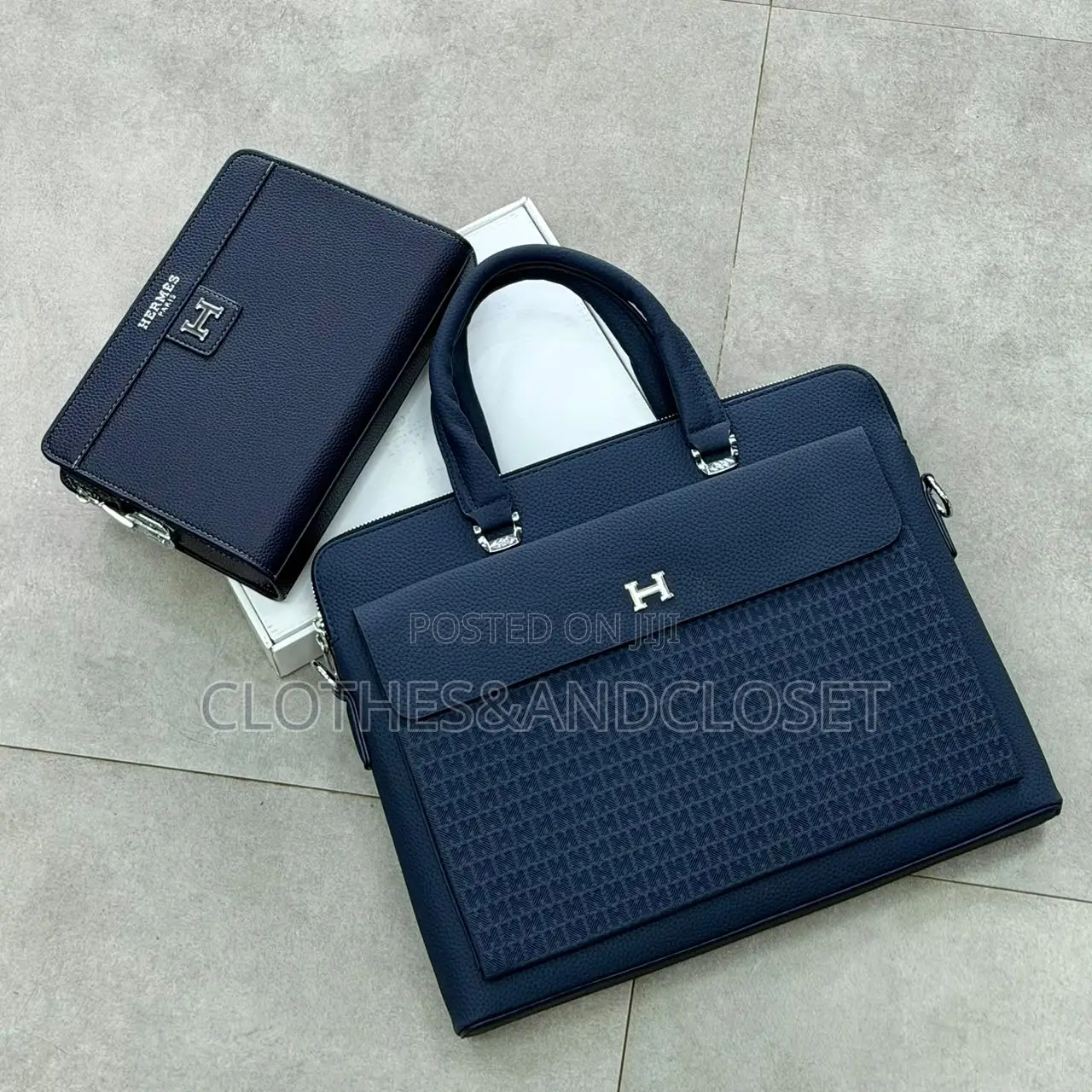 Hermès Men's Textured Leather Briefcase and Laptop Bag