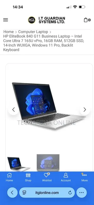 New Laptop HP EliteBook 840 G11 16GB Intel Core Ultra 7 SSD 512GB