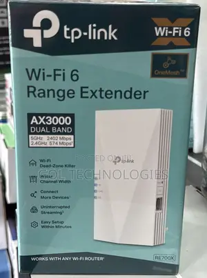 TP-Link Wifi6 Range Extender Ax3000 Dual Band Re700x
