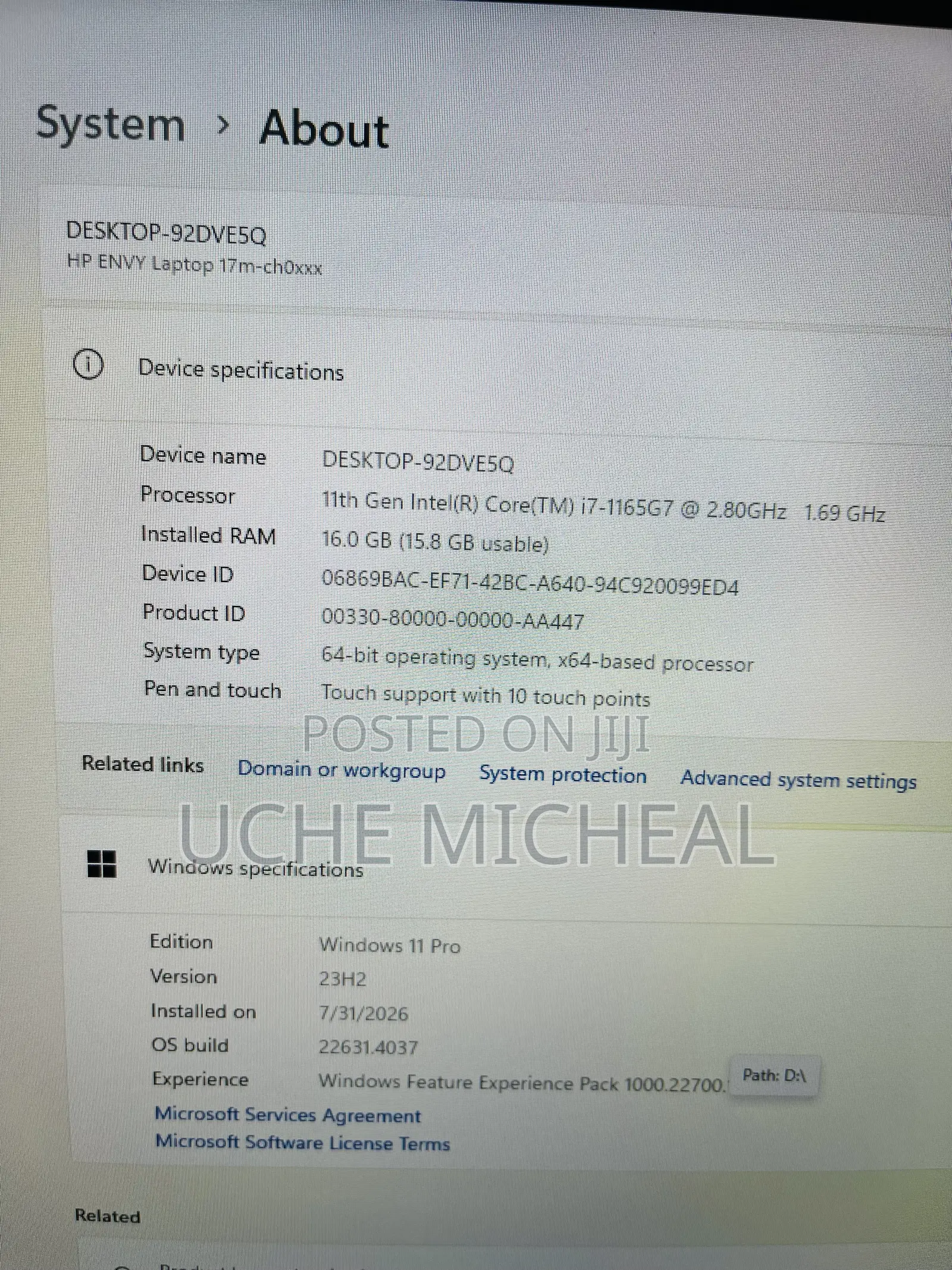Laptop HP Envy 17 16GB Intel Core i7 SSD 256GB
