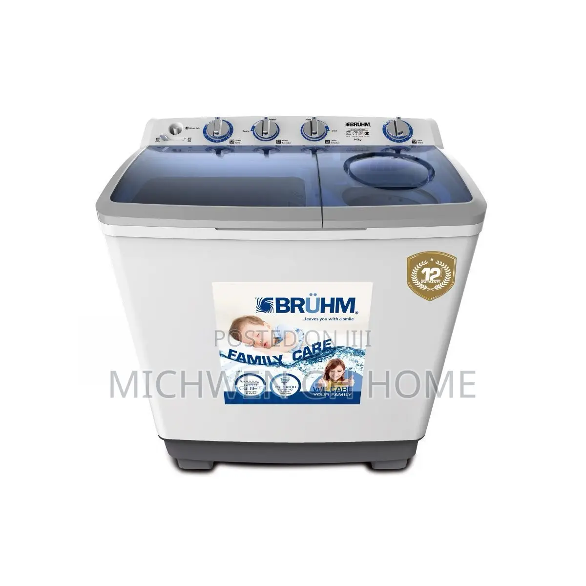 BRUHM Semi Automatic Washing Machine 14kg