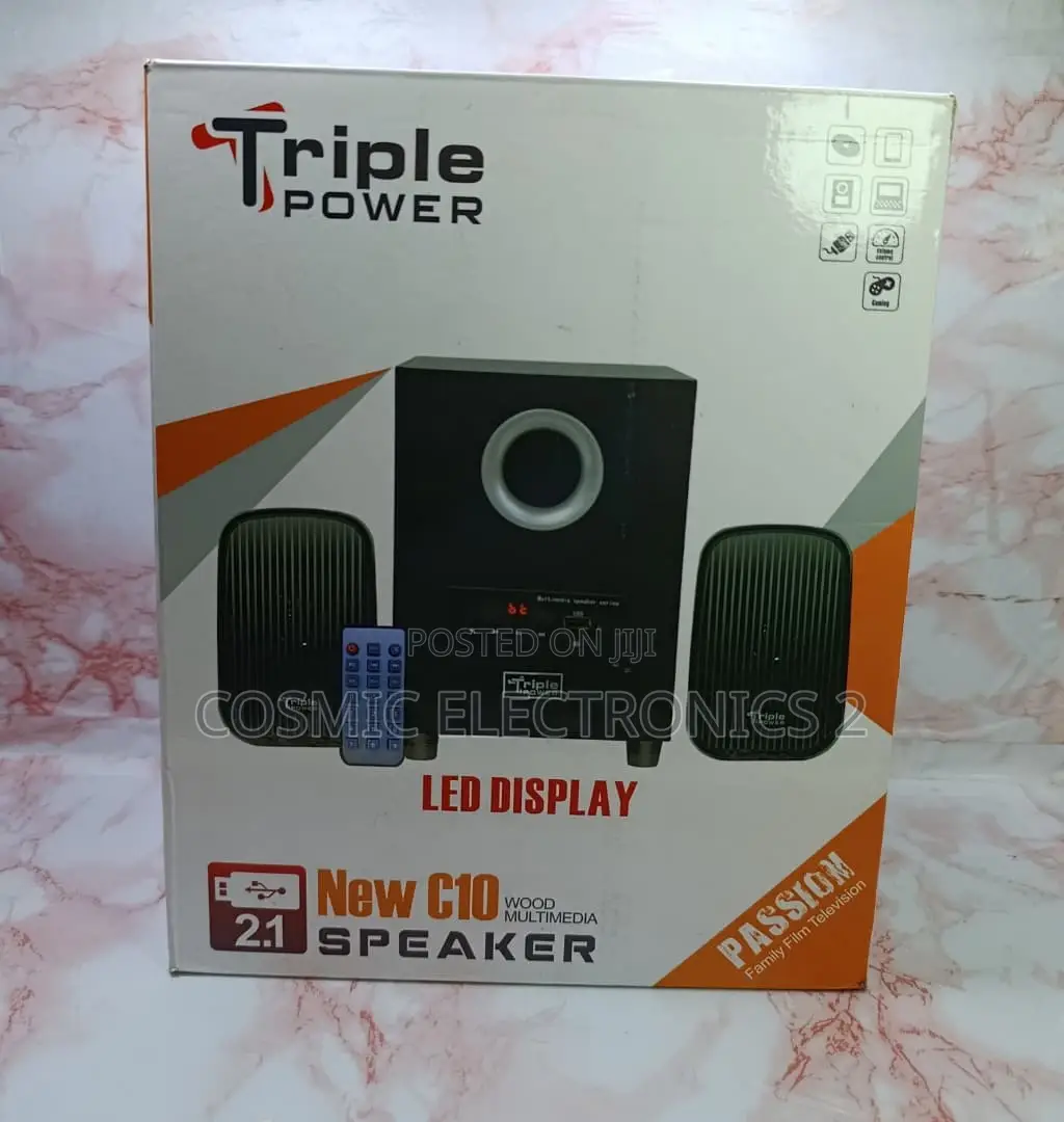Triple Power C10 LED Display Multimedia Speaker With 5W Bass USB