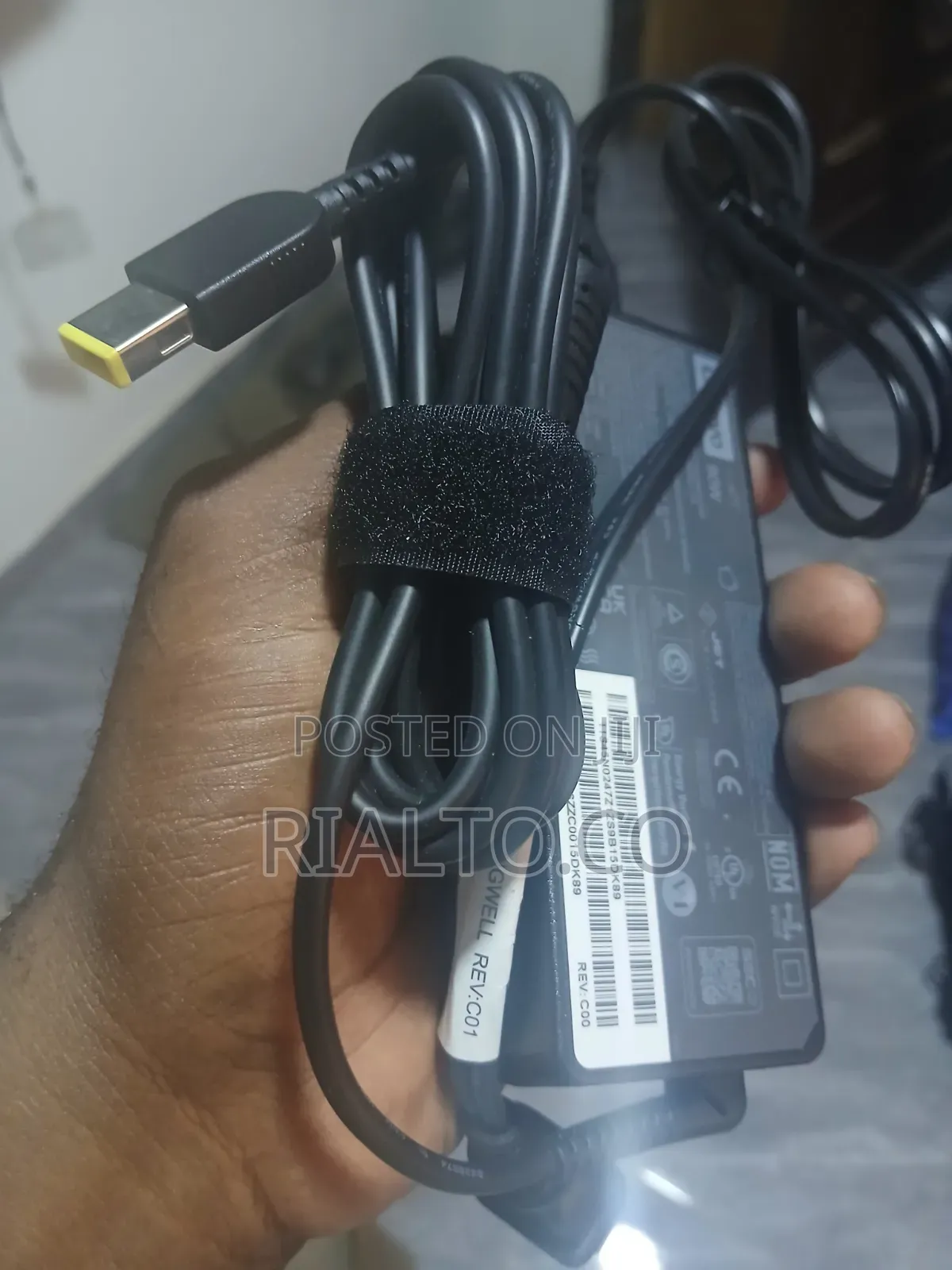 Lenovo AC Slim Tip Adapter (Rectangular W/ a Yellow Pin) Connector.