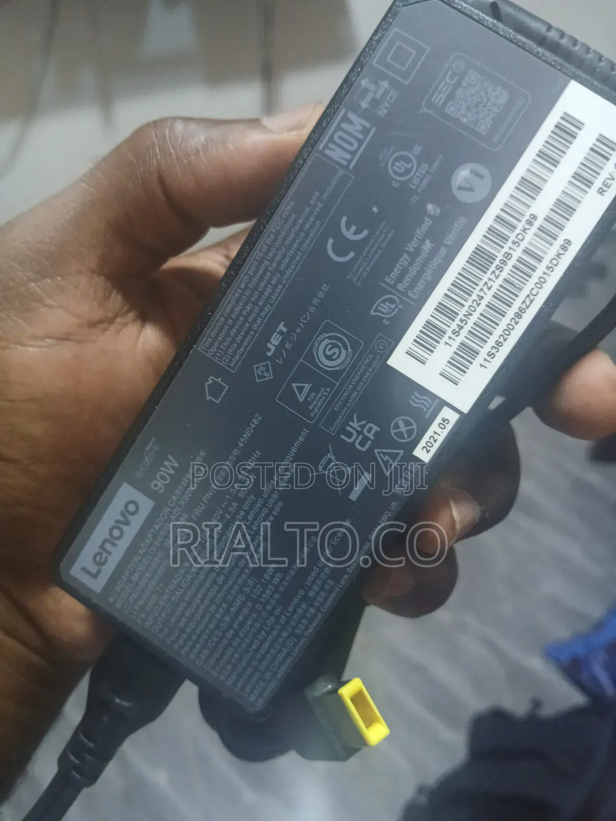 Lenovo AC Slim Tip Adapter (Rectangular W/ a Yellow Pin) Connector.