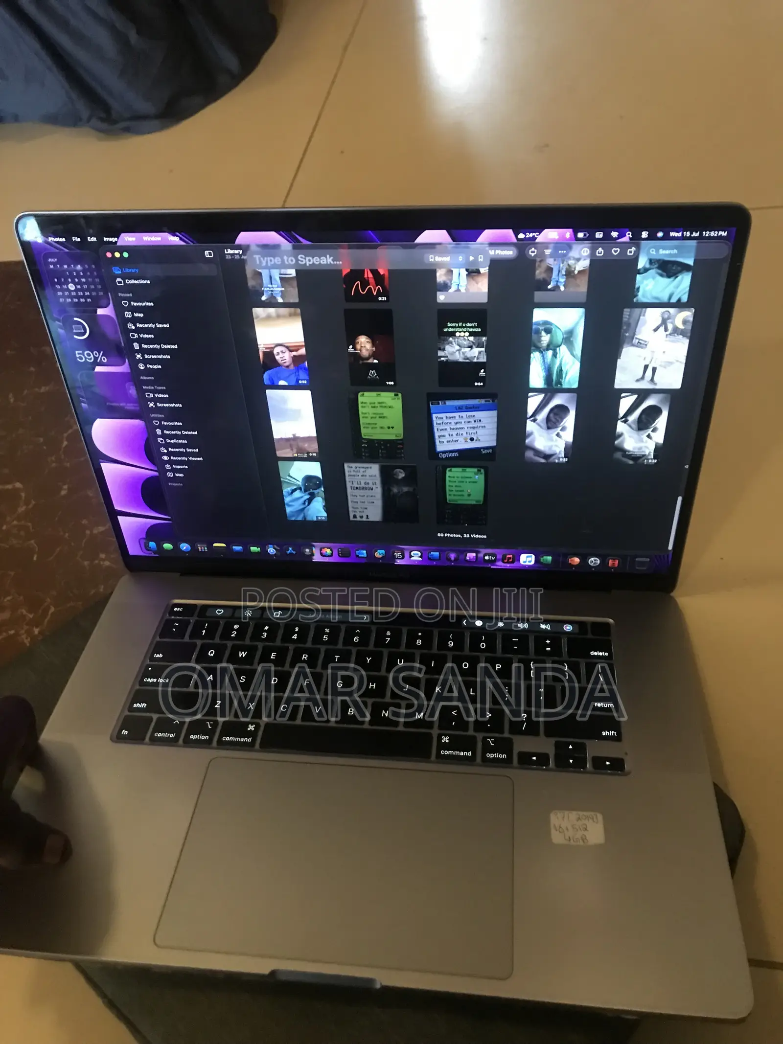 New Laptop Apple MacBook Pro 2019 16GB Intel HDD+SSD 512GB