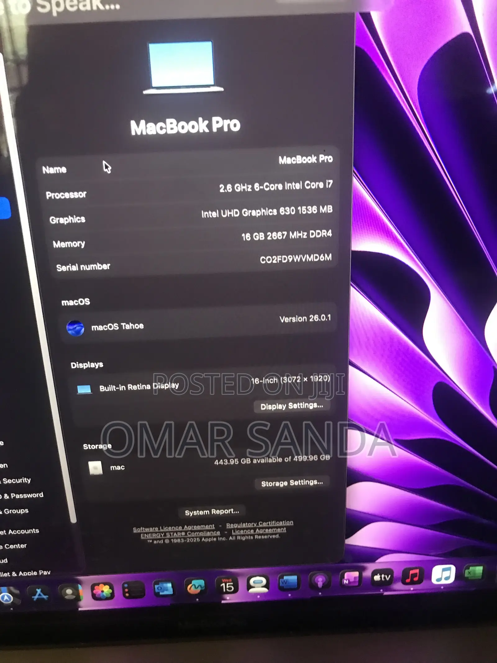 New Laptop Apple MacBook Pro 2019 16GB Intel HDD+SSD 512GB