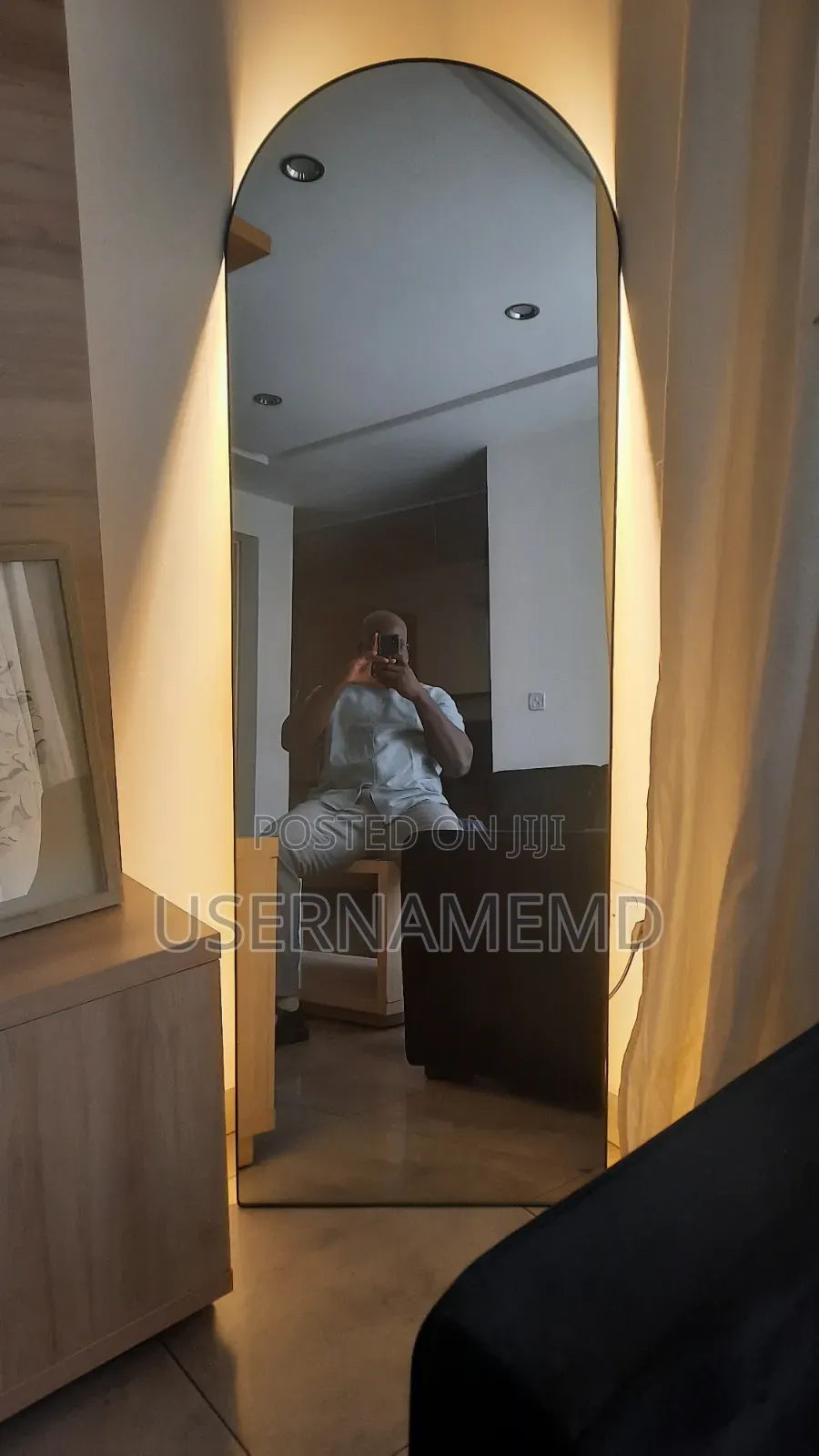 Warm Light Led Mirror and Console