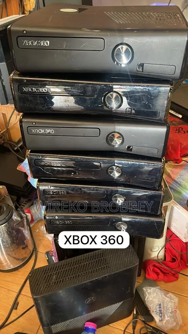 Xbox 360 Consoles With Games Loaded and 2 Controllers