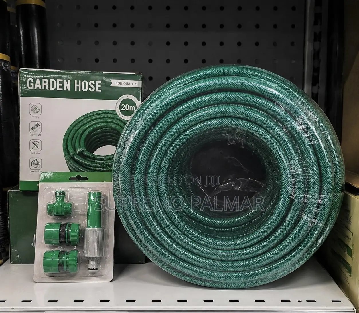 Flexible Braided Garden Hose Set - Nozzle + Connectors - Heavy Duty