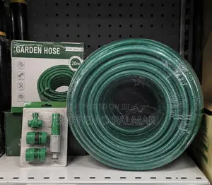 Flexible Braided Garden Hose Set - Nozzle + Connectors - Heavy Duty