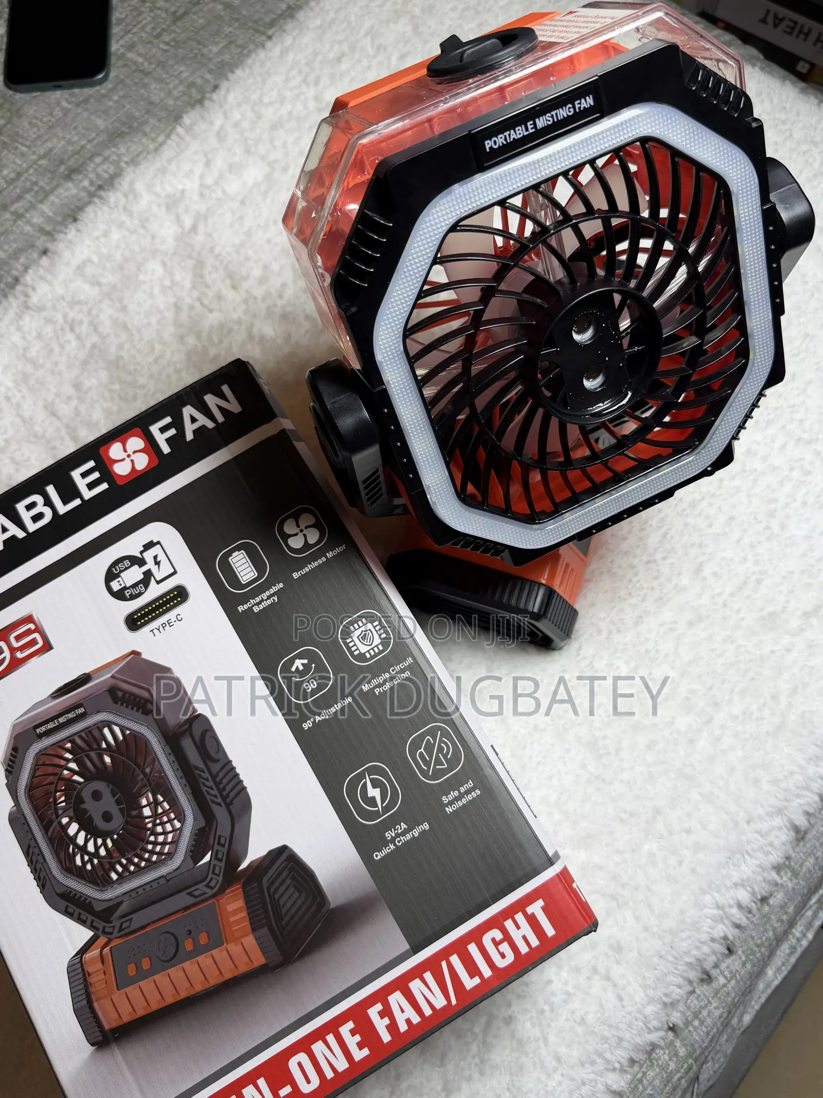 Portable Fan , Two in One Fan/Light ,(Chargeable )