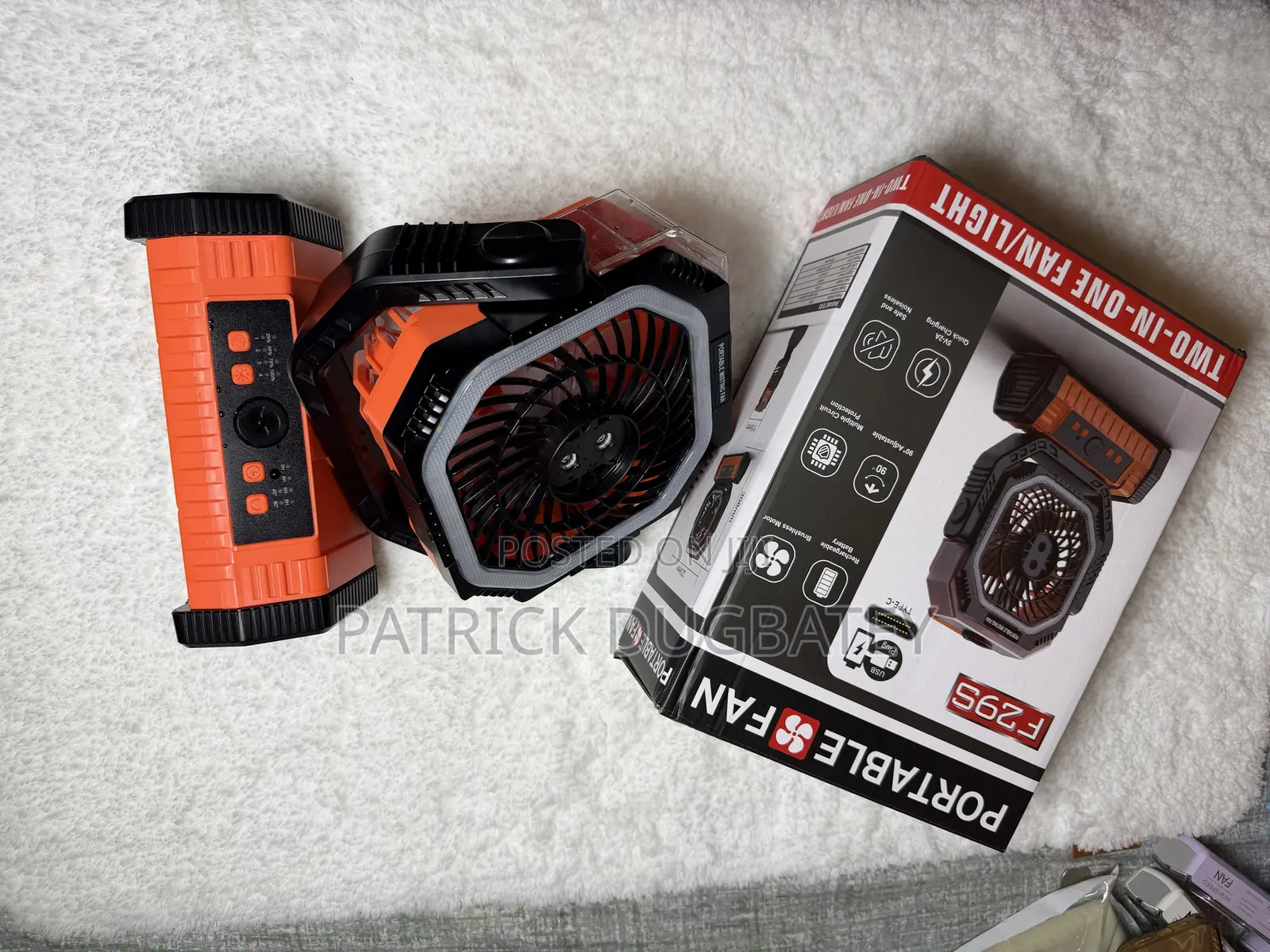 Portable Fan , Two in One Fan/Light ,(Chargeable )
