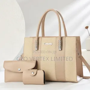Women's 3-Piece PU Leather Handbag Set – Tote, Shoulder Purse
