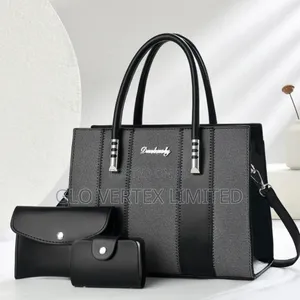 Women's 3-Piece PU Leather Handbag Set – Tote, Shoulder Purse