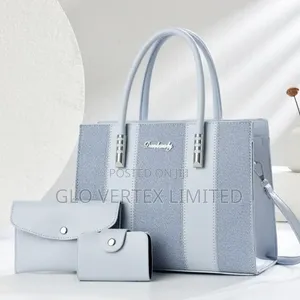 Women's 3-Piece PU Leather Handbag Set – Tote, Shoulder Purse