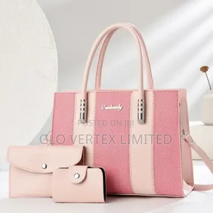 Women's 3-Piece PU Leather Handbag Set – Tote, Shoulder Purse