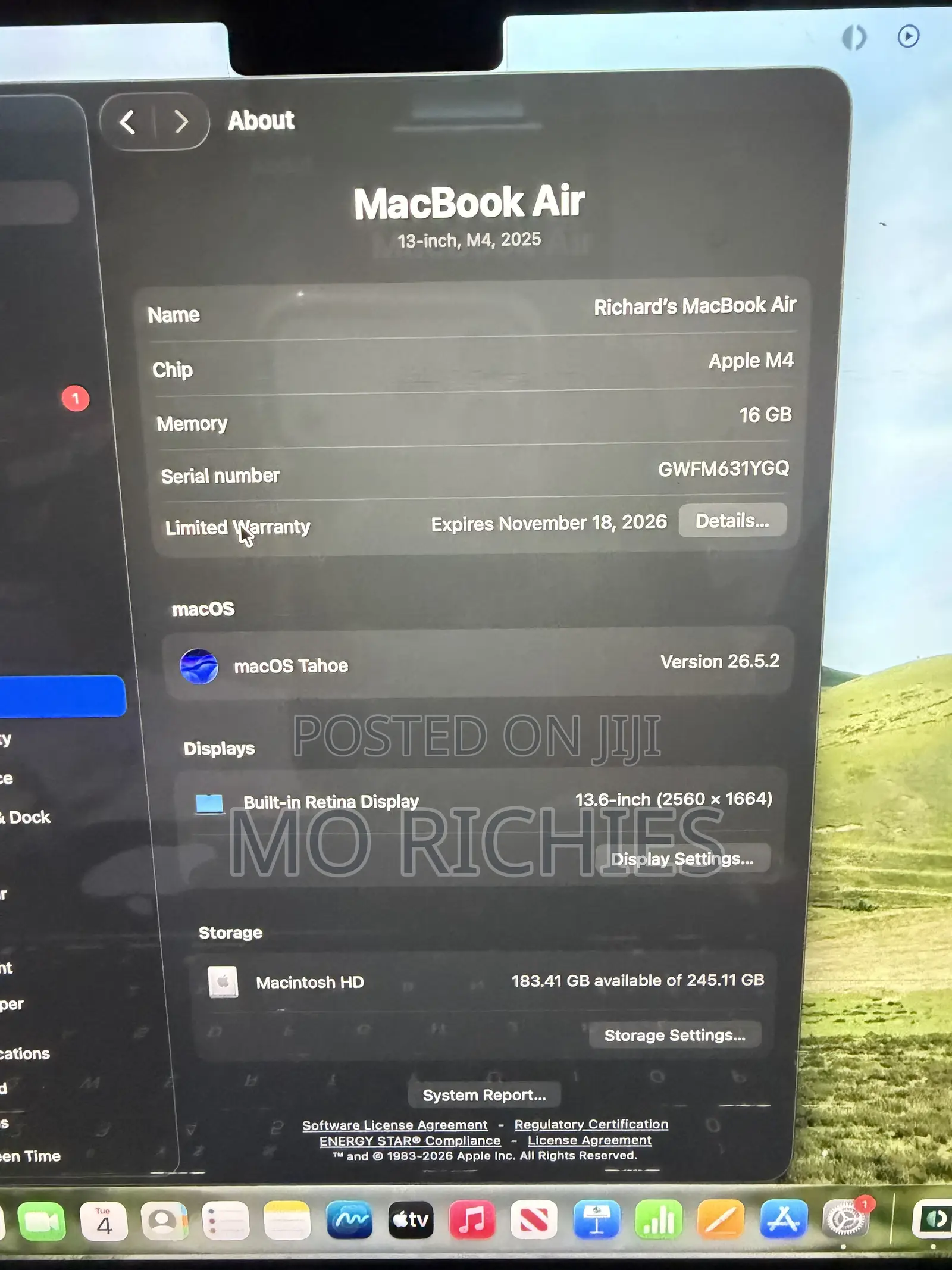 Laptop Apple MacBook Air 2025 M4 16GB Apple M4 HDD 256GB