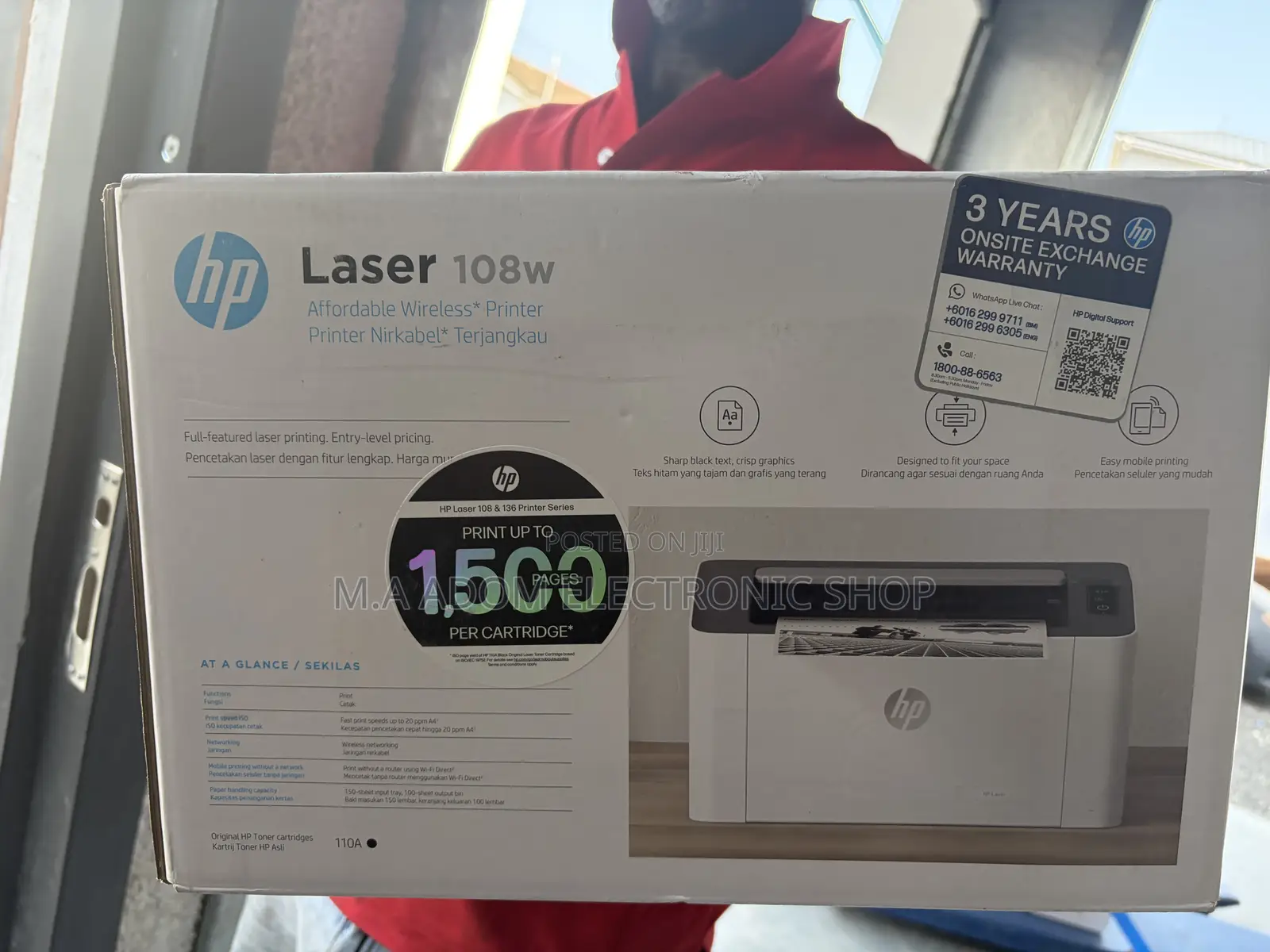 HP 108w Laser Jet Printer With Wi-Fi Print Only Function