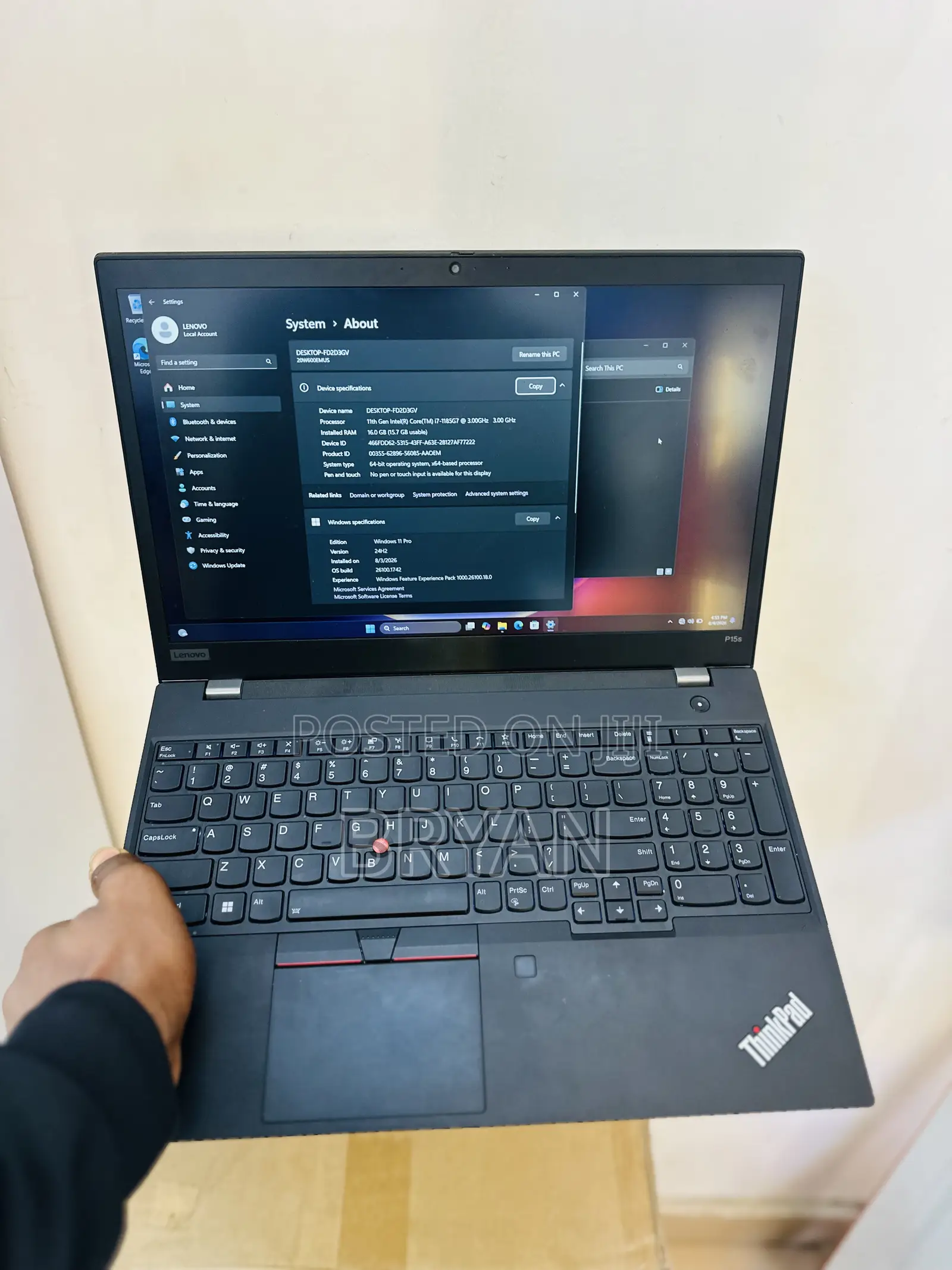 Laptop Lenovo ThinkBook 15s Gen 2 16GB Intel Core i7 SSD 512GB