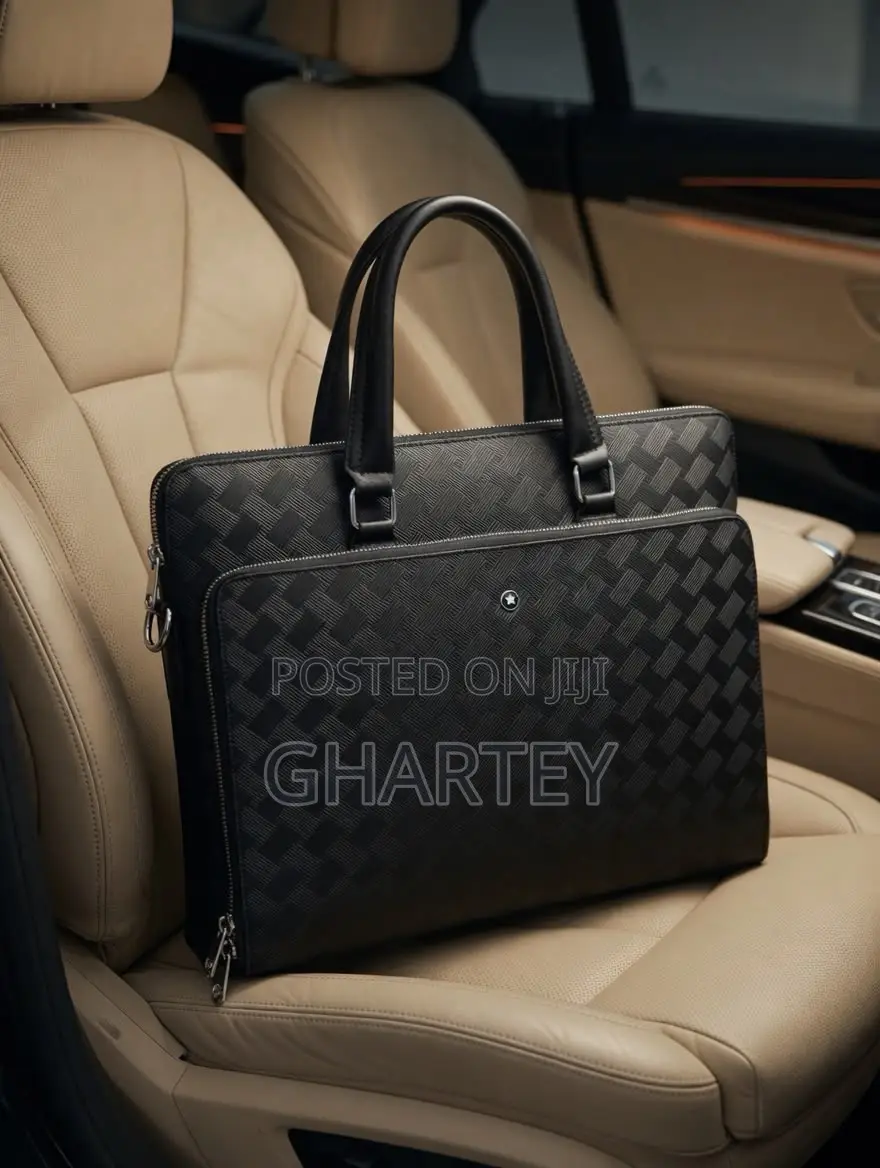 Premium Men's Luxury Business Briefcase - Elegant Black Office Bag