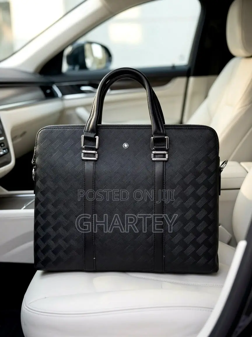 Premium Men's Luxury Business Briefcase - Elegant Black Office Bag