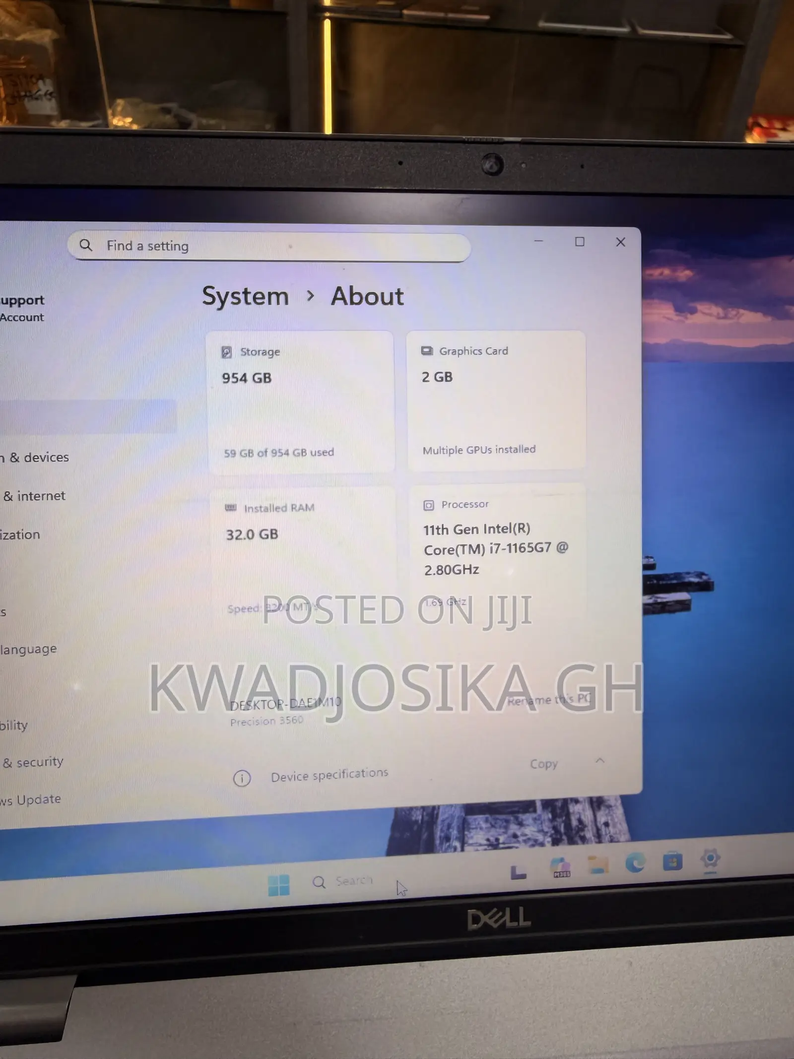 Laptop Dell Precision 3560 32GB Intel Core i7 SSD 1T