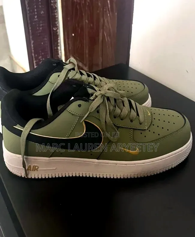 Nike Air Force 1 '07 LV8 "Double Swoosh" – Olive/Black/Gold