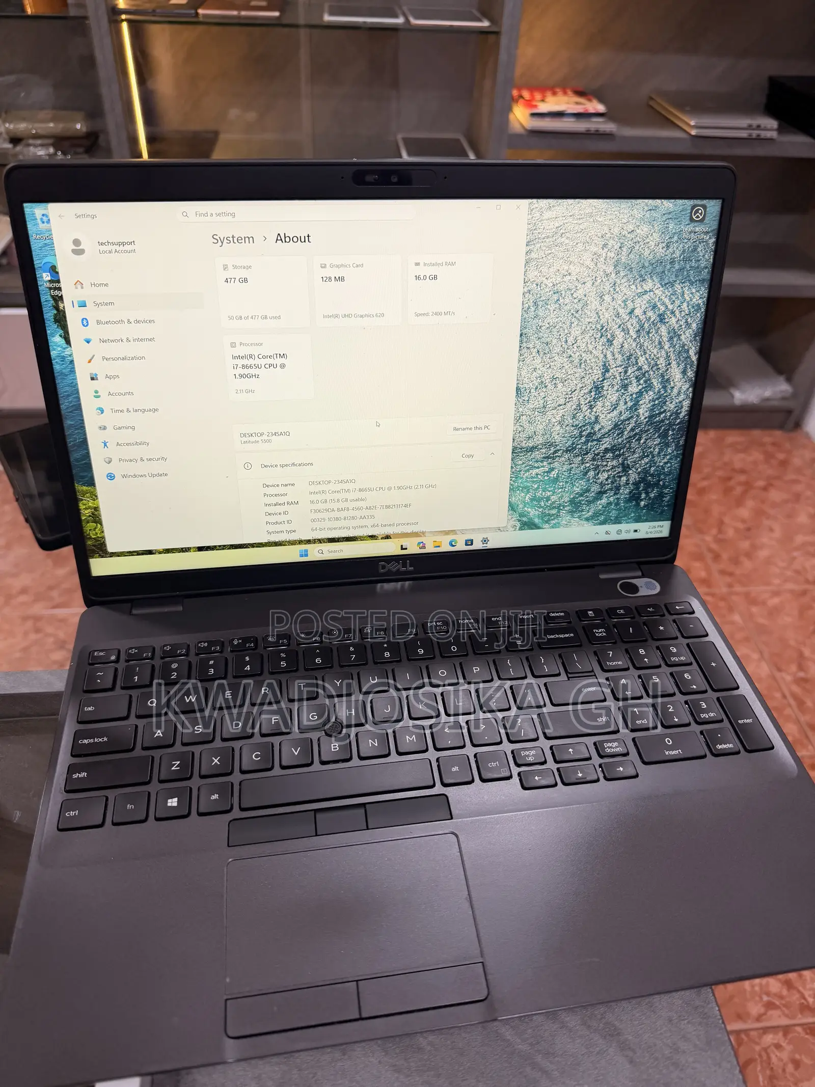 Laptop Dell Latitude 5500 16GB Intel Core i7 SSD 512GB