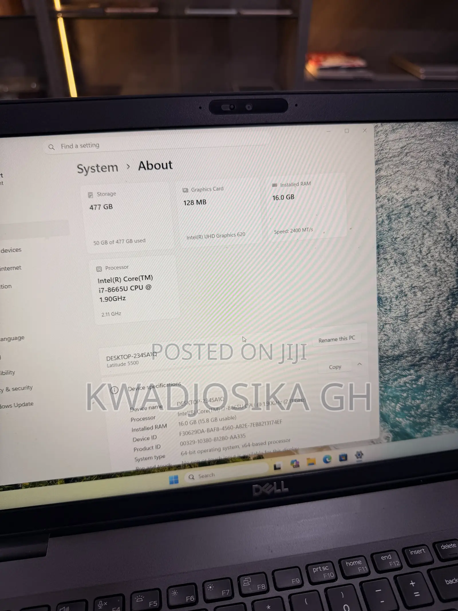 Laptop Dell Latitude 5500 16GB Intel Core i7 SSD 512GB