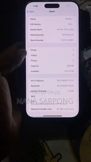 New Apple iPhone 16 Pro Max 256 GB Silver