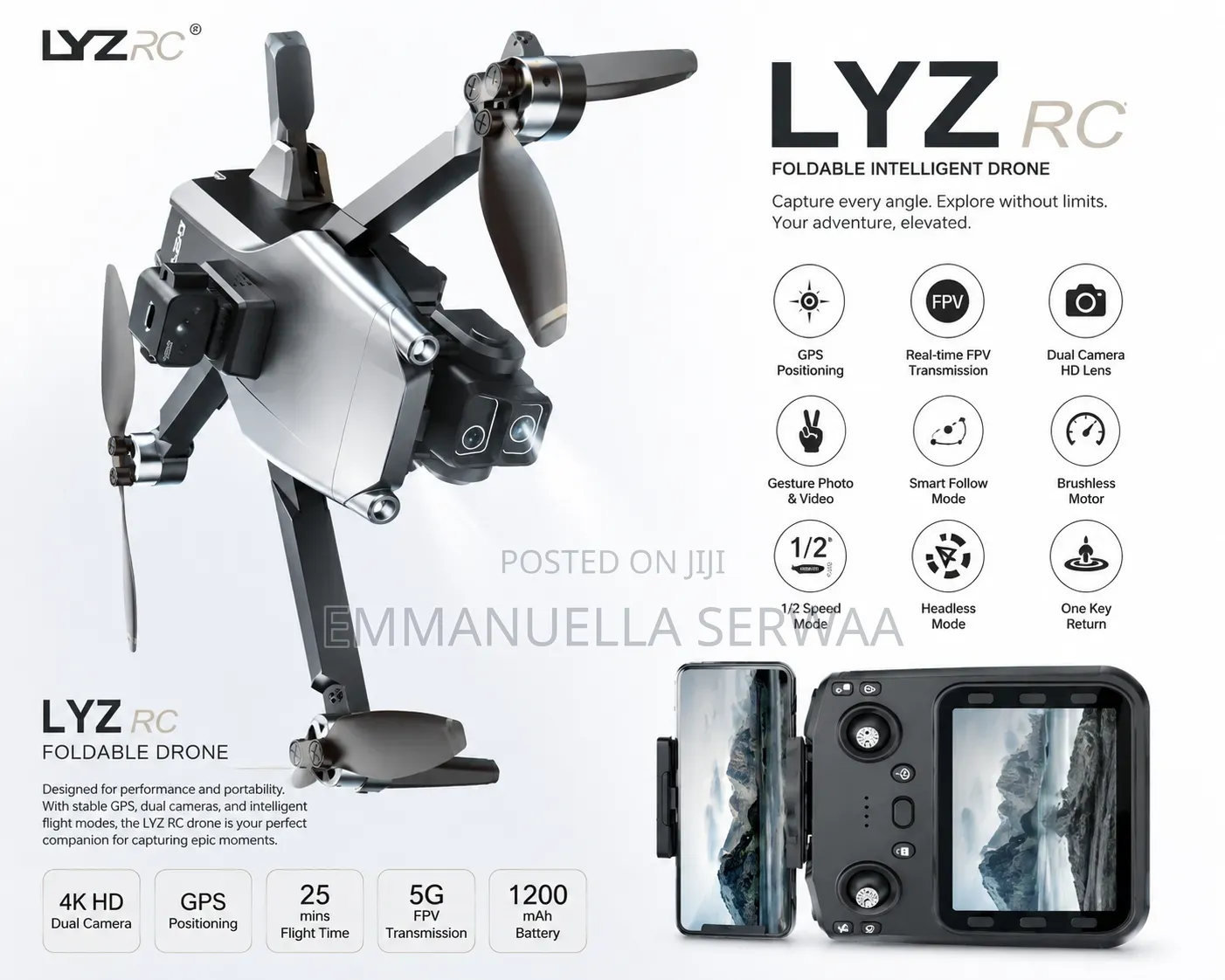 LYZ RC Foldable Drone