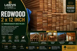 Redwood Timber 2” × 12” × 15’Strong, Durable Professionally Seasoned