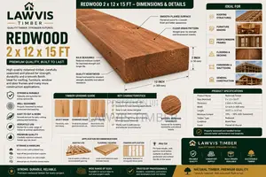 Redwood Timber 2” × 12” × 15’Strong, Durable Professionally Seasoned