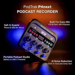 Zoom PodTrak P4next Podcast Recorder With 4 Input + AI Noise Reduction