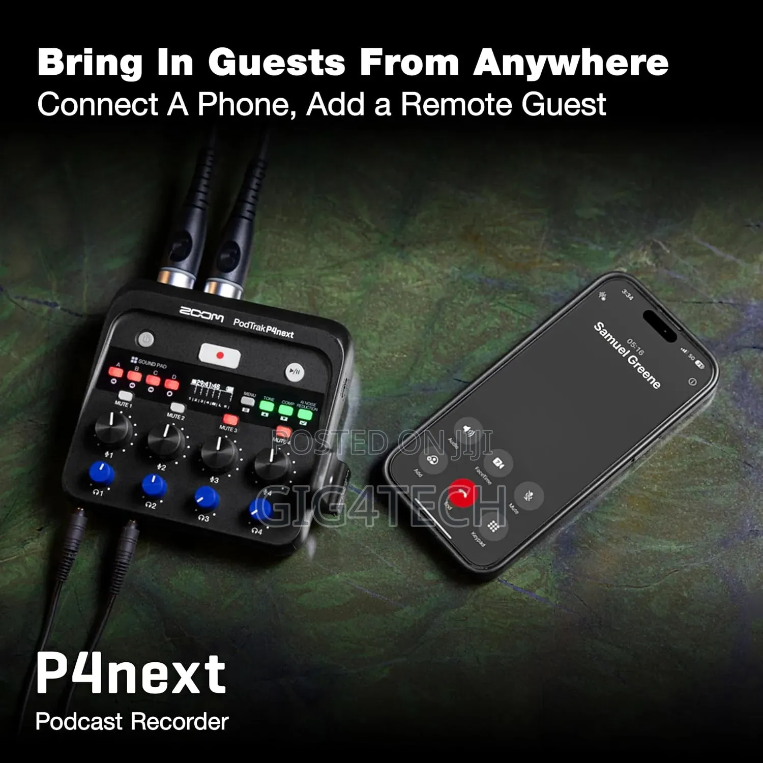 Zoom PodTrak P4next Podcast Recorder With 4 Input + AI Noise Reduction