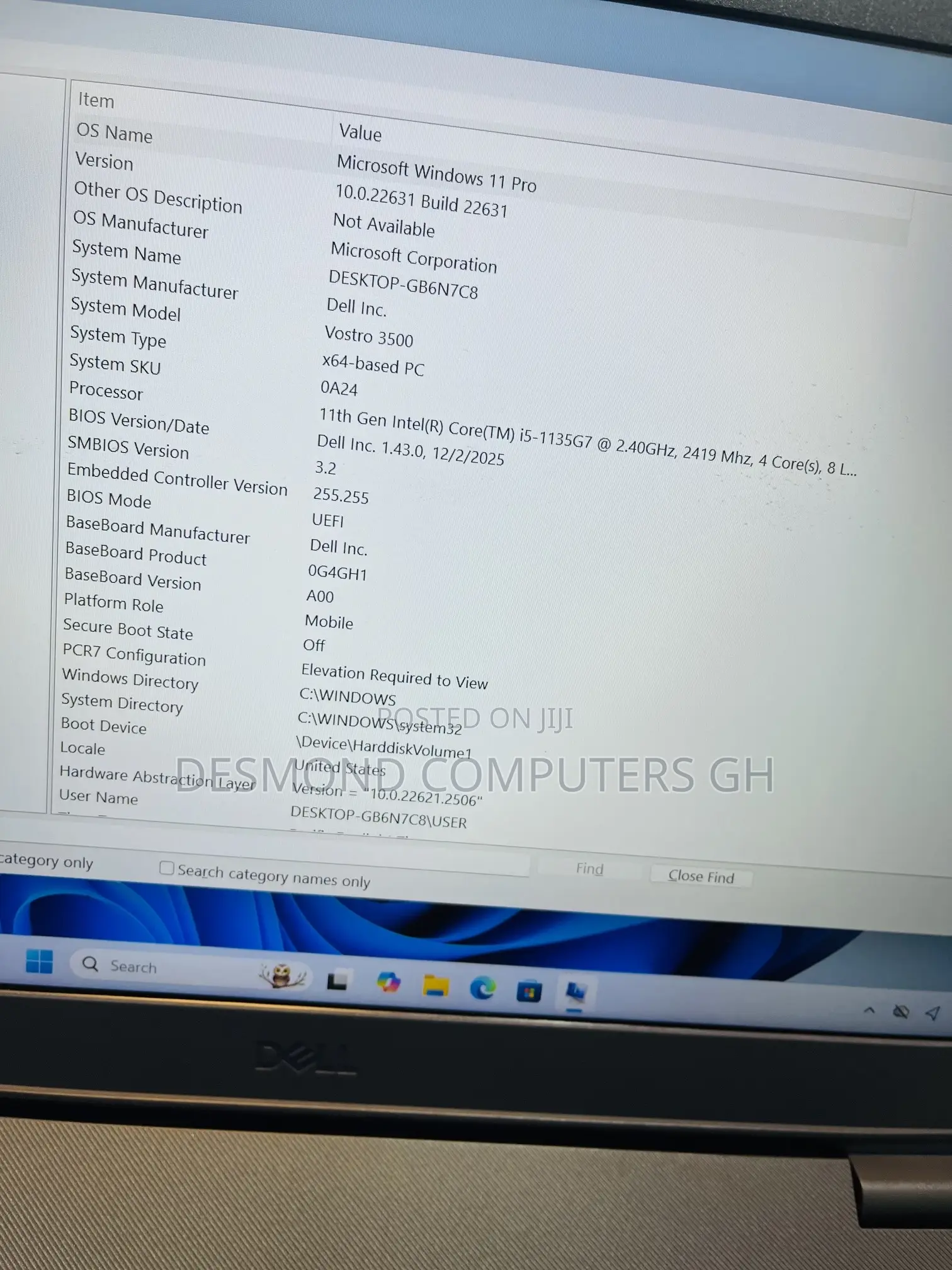 Laptop Dell Vostro 3500 8GB Intel Core i5 SSD 512GB