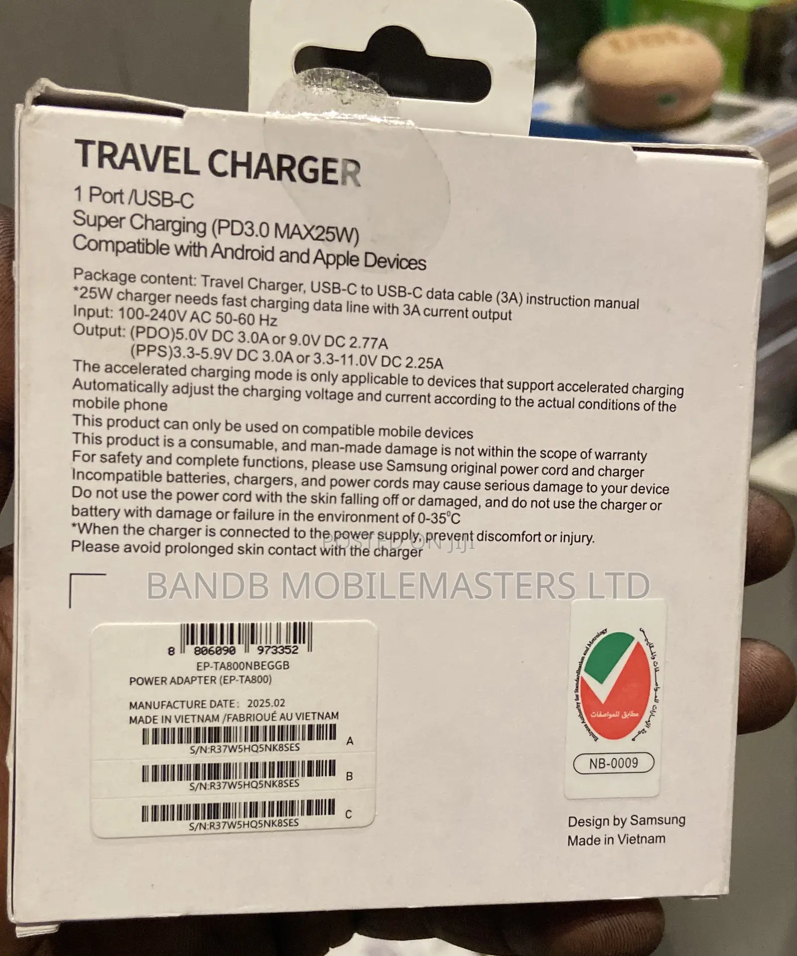 Samsung 25W 45W USB-C PD Fast Charger Adapter With USB-C Cable
