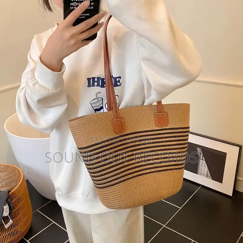 Straw Woven Wide Brim Sun Hat Bag Set