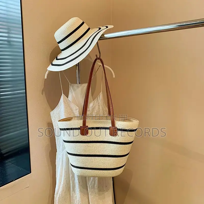 Straw Woven Wide Brim Sun Hat Bag Set